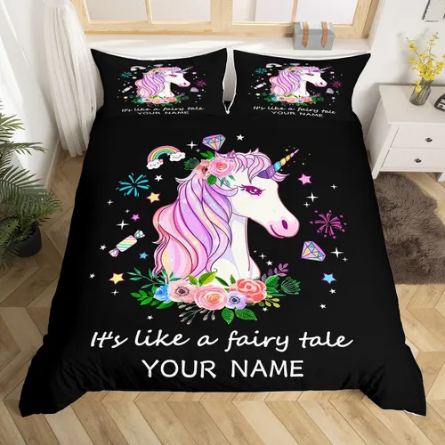 Miniatura 16 de Juego de ropa de cama personalizado con lentejuelas negras y doradas, funda de edredón de corazón dorado con purpurina para mujeres y hombres