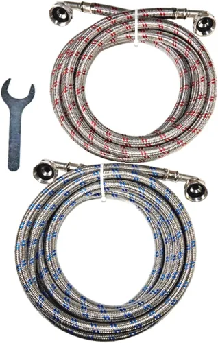 Miniatura 8 de Mangueras para lavadora (8 pies) – Codo doble de 90° para adaptarse a espacios reducidos – Conexiones OCTAGON para un ajuste fácil y seguro – Línea