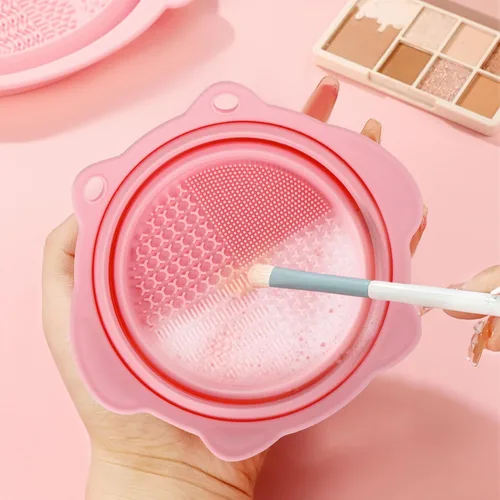 Miniatura 3 de Vodolo Estera limpiadora de pinceles,Tazón limpiador de pinceles de silicona plegable,Herramienta de limpieza portátil para pincel,Accesorios