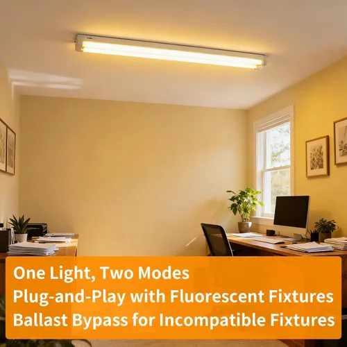 Miniatura 2 de Bombillas fluorescentes de recambio de 4 pies, bombillas LED T8 de 4 pies tipo A+B, 24W (equivalente a 65W) 3200LM, 3000K blanco cálido, tubo de 48