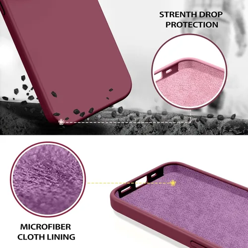 Miniatura 237 de GUAGUA Funda compatible con iPhone 17 Pro Max de 6.9 pulgadas, silicona líquida, goma de gel suave, delgada, forro de microfibra delgada