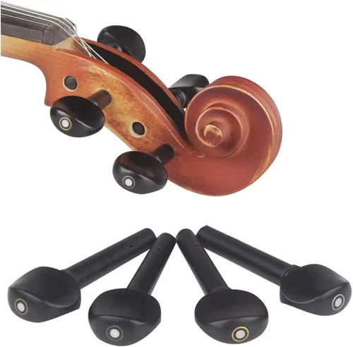 Miniatura 2 de Kit de accesorios para violín TUOREN tamaño 4/4 completo: puente, cordal, clavijas de afinación, afinadores, botón, cejilla, cuerda y reposacabezas.