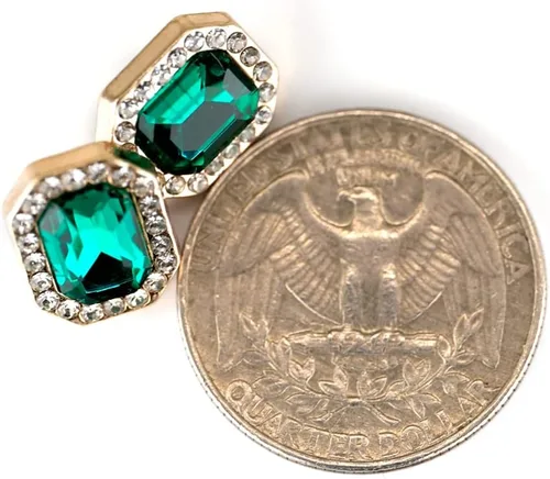 Miniatura 6 de Botones de costura de diamantes de imitación verde esmeralda 20 piezas - 12X10mm, 1/2