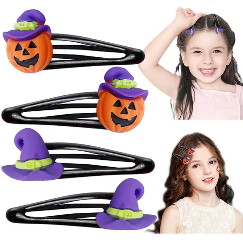 Miniatura 8 de 4 pinzas para el cabello de Halloween, calabaza de Beleki fantasma, pinzas para el cabello antideslizantes, pasadores de Halloween, accesorios