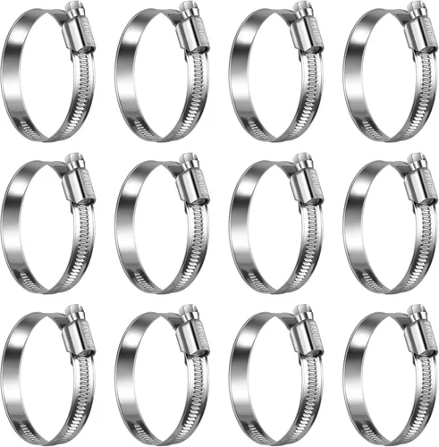 Miniatura 21 de Abrazaderas de manguera de engranaje helicoidal antideslizantes #4, abrazaderas de tornillo de acero inoxidable ajustables de 5/16 a 1/2 pulgadas