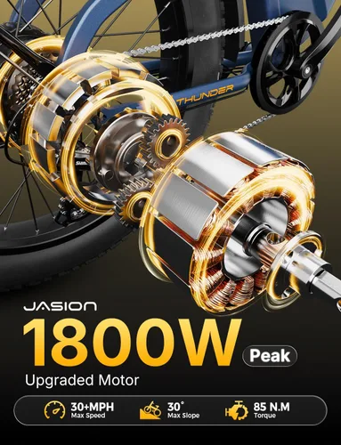 Miniatura 2 de Jasion Bicicleta eléctrica Thunder/PRO/ST, 2000 W/1800 W Peak Ebikes para adultos, neumático de grasa de 26 pulgadas, mejor bicicleta eléctrica