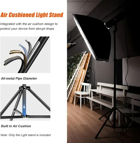 Miniatura 5 de Godox Soporte de luz de 94.5 in/94 pulgadas, soporte de luz para fotografía, resistente con bolsa de transporte universal de tornillo de 1/4