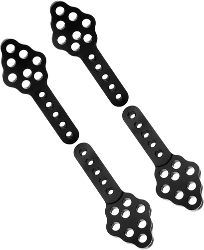 Miniatura 5 de 2 pares de soportes de amortiguador de coche RC CNC metal ajustable altura ángulo soporte para Axial SCX10 90046 D90 D110 1:10th RC Crawler Car Negro