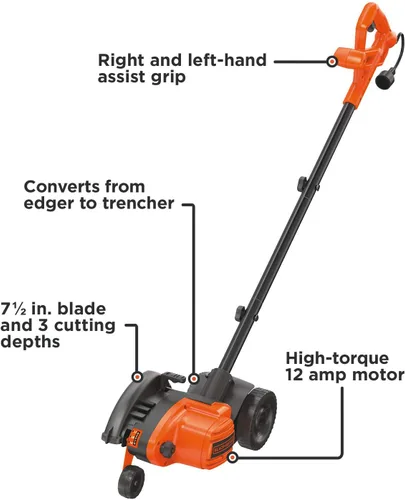 Miniatura 3 de BLACK+DECKER, LE760FF - Cortador y trinchador de paisaje 2 en 1, de 12 amperios