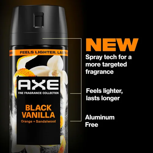 Miniatura 3 de AXE Fine Fragrance Collection - Aerosol corporal de 3 unidades, vainilla negra, 72 horas de frescura, sin aluminio, 2.9 onzas