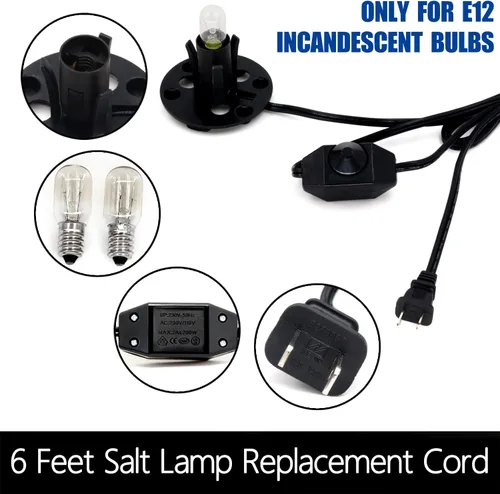 Miniatura 3 de Betus Cable de alimentación de lámpara de sal de repuesto original mejorado con interruptor de control de intensidad y montaje de base para lámparas