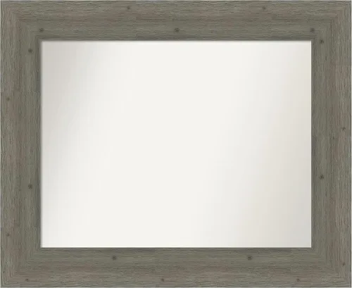 Miniatura 30 de Amanti Art Espejo de baño gris para sobre el fregadero, 27 x 27 pulgadas, espejo de tocador cuadrado gris, marco de madera rústica de campo medio