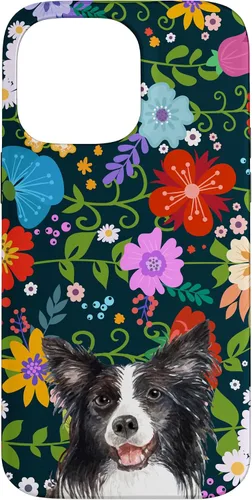 Miniatura 20 de Funda para iPhone 14 Border Collie Ditsy Flower Floral Pattern para mujer