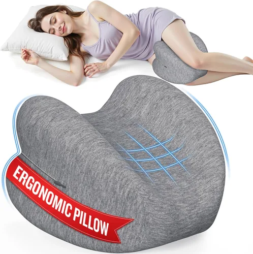 Miniatura 8 de Almohada de rodilla para dormir de lado, almohada de espuma viscoelástica de alta densidad para dormir de lado, diseño en forma de corazón para Azul