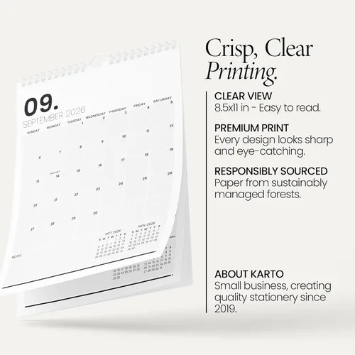 Miniatura 3 de Karto Wall Calendar 2026-2027 - Vertical 8.5x11 inch July 2026 to December 2027 - Boost Your Productivity and Easy Planning with the Aesthetic
