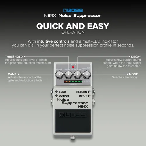 Miniatura 4 de BOSS NS-1X Supresor de Ruido Reductor de Ruido de Próxima Generación y Puerta Ultra Rápida para Guitarra, Bajo y Otros Instrumentos Tecnología