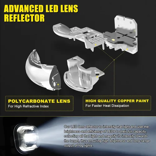 Miniatura 4 de REALOVE Kit de Luz de Niebla LED para FORD F250 F350 F450 F550 Super Duty 2005 2006 2007, Faro de Conducción con DRL y Señal de Giro, 1 Par