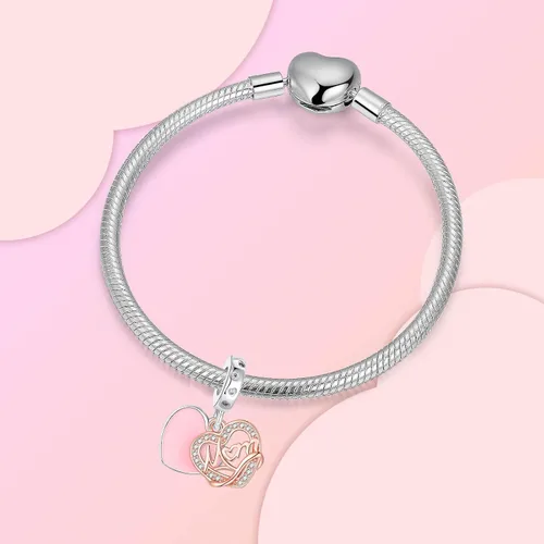 Miniatura 79 de Dije de girasol con diseño de estrella y luna y elefante para pulsera, collar de plata de ley 925, dijes de corazón de amor para mujer, regalo