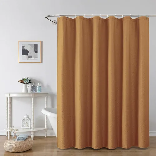 Miniatura 72 de OWENIE Cortina de ducha blanca para baño, 96 pulgadas, extra larga, elegante cortina de ducha de tela texturizada en relieve 3D, repelente al agua
