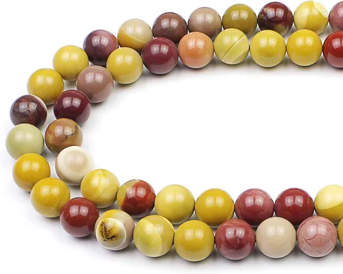 Miniatura 34 de MJDCB Cuentas sueltas redondas de jade rojo natural para hacer joyas, pulseras y collares DIY (6mm)