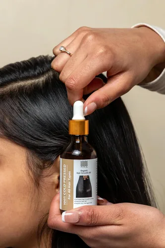 Miniatura 6 de Aceite orgánico para el crecimiento del cabello, 100 % orgánico prensado en frío, masaje tradicional para el cuero cabelludo y el cabello