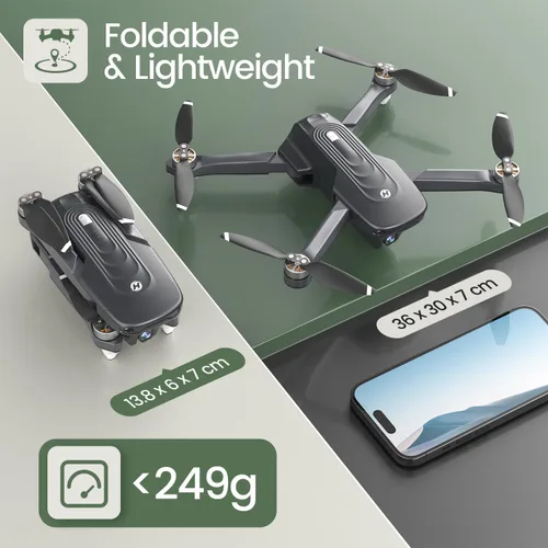 Miniatura 8 de Holy Stone HS175D Drone GPS con cámara 4K para adultos, menos de 8.78 oz, cuadricóptero RC plegable con retorno automático, vuelo de 46 minutos