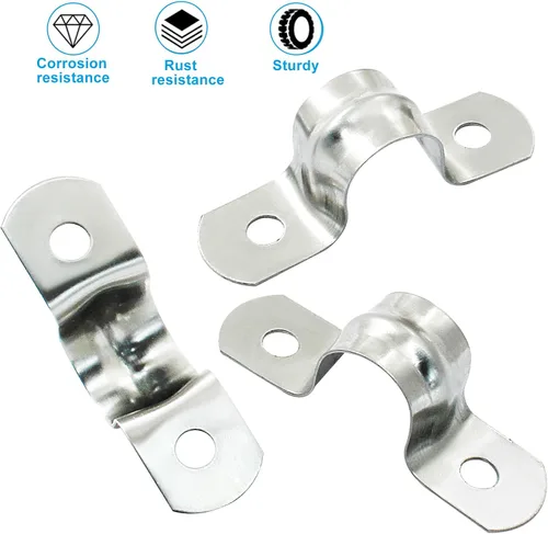 Miniatura 4 de Paquete de 25 correas rígidas M12, adecuadas para cables de acero inoxidable de menos de 1/2 pulgada, abrazadera de conducto de soporte en U