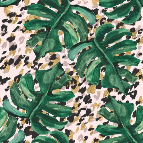 Miniatura 10 de CRE8TIVE 24"x118" Papel pintado de hoja de plátano Monstera para despegar y pegar Papel pintado de leopardo blanco y negro extraíble Papel