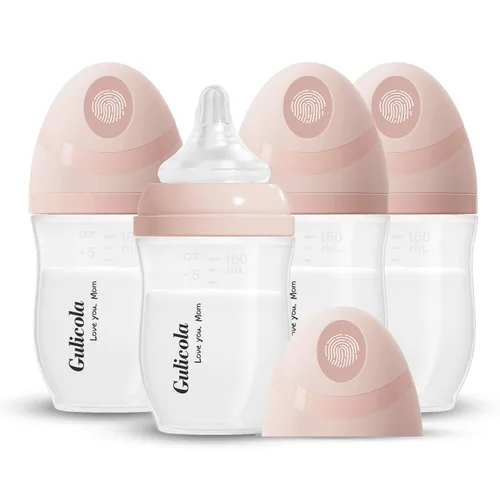 Miniatura 8 de Gulicola Natural PP - Juego de 2 biberones de lactancia materna para recién nacido, pezones de flujo lento, 0 meses +, 5 onzas, color blanco