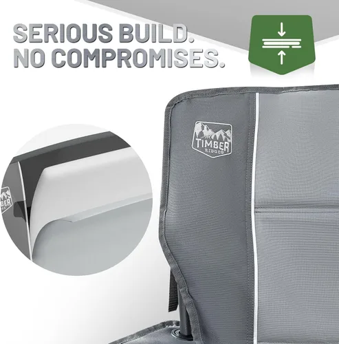 Miniatura 4 de TIMBER RIDGE Silla de campamento plegable de gran tamaño para adultos, soporta 550 libras resistente con portavasos bolsillo lateral
