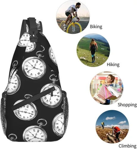 Miniatura 5 de Small Crossbody Bags for Women Men - Vintage Pocket Watch Print Adjustable Shoulder Bag Fanny Packs Belt Sling Bag Crossbody Purses Backpack for