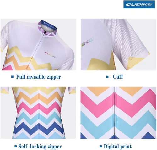 Miniatura 5 de Conjunto de camiseta de ciclismo de manga corta transpirable con acolchado 3D