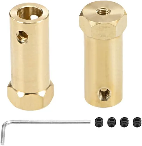 Miniatura 7 de uxcell Acoplador hexagonal de 0.118 in de diámetro del motor hexagonal de latón conector de acoplamiento para ruedas de coche, neumáticos, motor