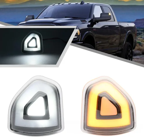 2 piezas de luz LED anaranjada para espejo y señal de giro para Dodge Ram 1500 2021 2022 2023, para Ram 1500 Classic 2022 2023, para Ram 2500 3500