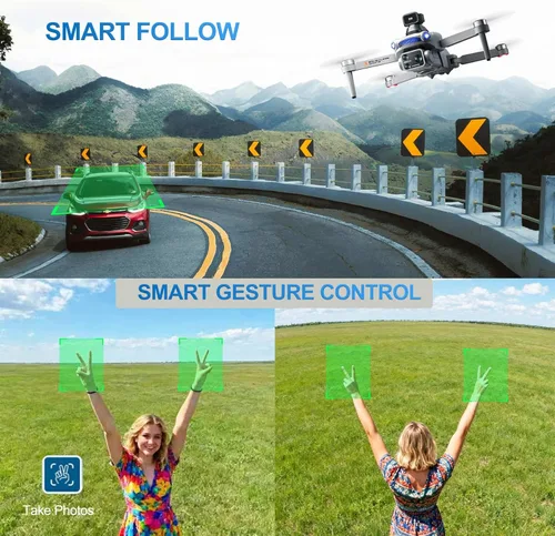 Miniatura 6 de Dron S119 4K con cámara para adultos, retorno automático GPS, prevención de obstáculos, motor sin escobillas, control remoto de pantalla 5G, 2