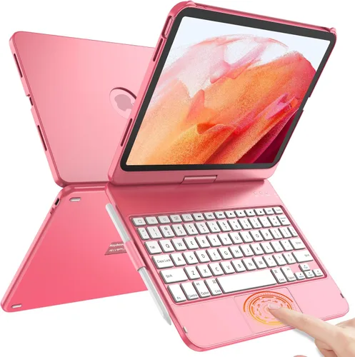 Miniatura 10 de TQQ Funda Touch para iPad (A16) de 11ª generación con teclado (11 pulgadas, 2025) y 10ª generación (10.9 pulgadas, 2022) – 360° giratorio, delgado