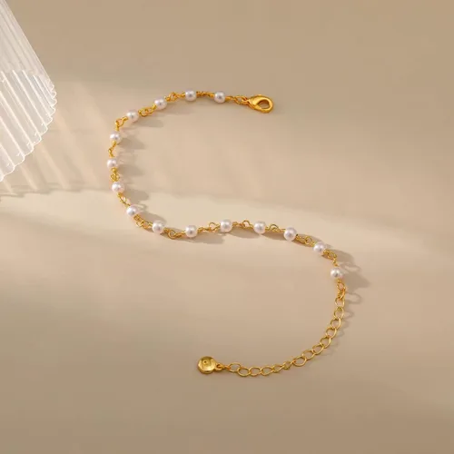 Miniatura 16 de Tobillera para mujer, chapada en oro de 18 quilates, tobillera con dije de oro, impermeable, para verano, playa, cadena de pie, joyería para regalos