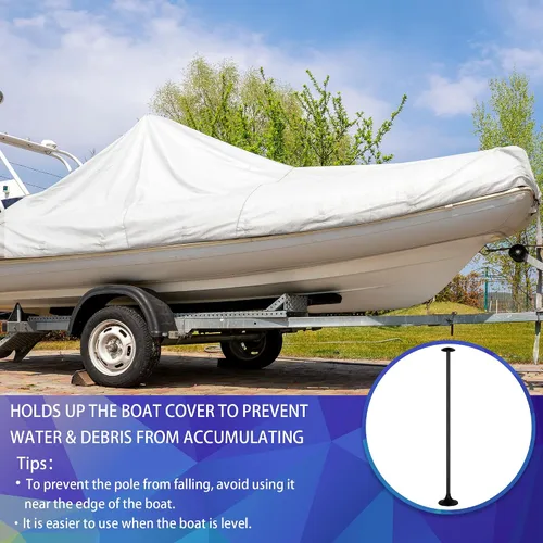 Miniatura 7 de NEXCOVER Cubierta de barco y soporte ajustable Se extiende de 12 a 54 pulgadas Poste de 6 etapas Sistema reforzado de ABS Negro