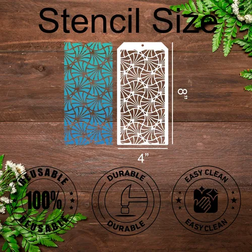 Miniatura 2 de Plantillas para manualidades, plantillas de textura reutilizables para pintar, plantillas de fondo de 8x4 pulgadas, plantillas de dibujo