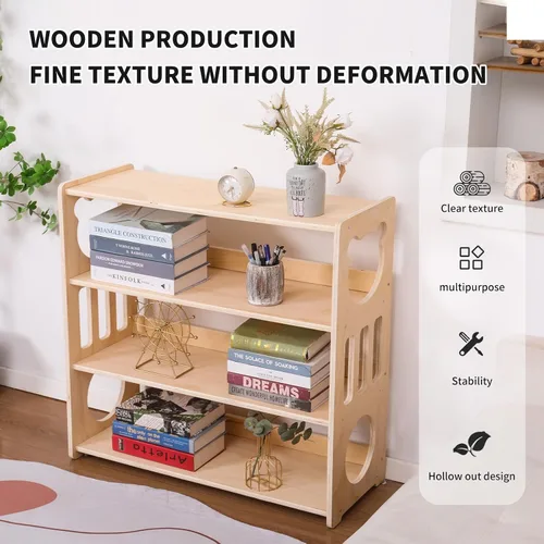 Miniatura 4 de Estante de almacenamiento de juguetes para niños, estantería Montessori, utilizada como armario de almacenamiento para libros y juguetes en salas