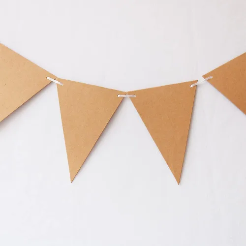 Miniatura 7 de Paquete de 3 pancartas de papel kraft para manualidades, 36 banderines triangulares de 6.8 x 5.1 pulgadas, decoraciones de aula de Navidad, fiestas