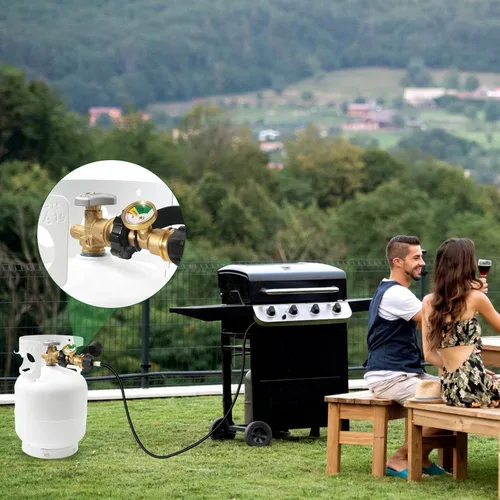 Miniatura 7 de Indicador de nivel de tanque de propano POL de ajuste universal, paquete de 2 medidores de gas propano para tanque de propano LP de 100 libras