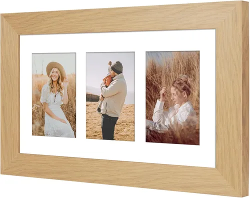 Miniatura 498 de Marcos de Fotos Collage de 13.5X15.5 con 7 Aberturas para Fotos de 4X6, Marco de Fotos Múltiples con Paspartú para Decoración de Pared, Grano