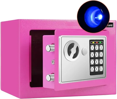 Miniatura 10 de JUGREAT Caja fuerte, caja fuerte electrónica de seguridad digital con luz de inducción, construcción de acero oculta con cerradura, diseño de Negro