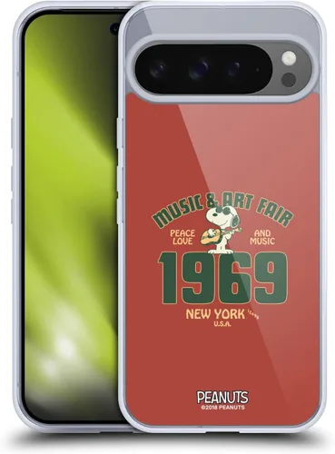 Miniatura 314 de Head Case Designs Funda de gel Woodstock 50th con licencia oficial de Peanuts Snoopy Guitar 1969 [protección de grado militar] compatible