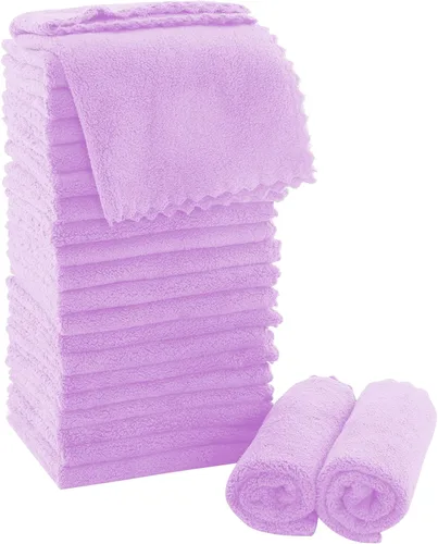 Miniatura 22 de MOONQUEEN Juego de Toallitas Ultra Suaves Premium - 12 x 12 pulgadas - Paquete de 72 - Secado Rápido - Paños de Baño de Terciopelo Coral Altamente