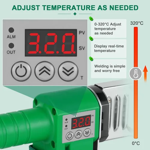 Miniatura 2 de Soldador plástico del tubo de agua con 0.79/0.98/1.26 '' muere, herramienta de soldadura plástica del tubo de 110V para el PE, PPR, calentador