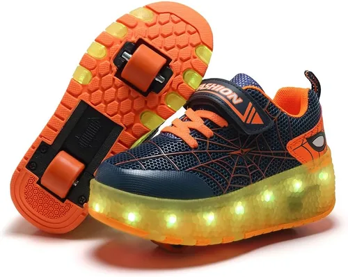 Miniatura 16 de Zapatos de rodillo recargables para niños y niñas de 6 a 14 años con luz LED, tenis para jugar al aire libre, cumpleaños