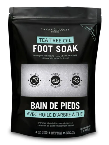 Miniatura 7 de CARON & DOUCET Aceite de árbol de té para pies con sal de Epsom y sal del mar muerto, natural, alivia el dolor y los pies cansados, ayuda a reducir