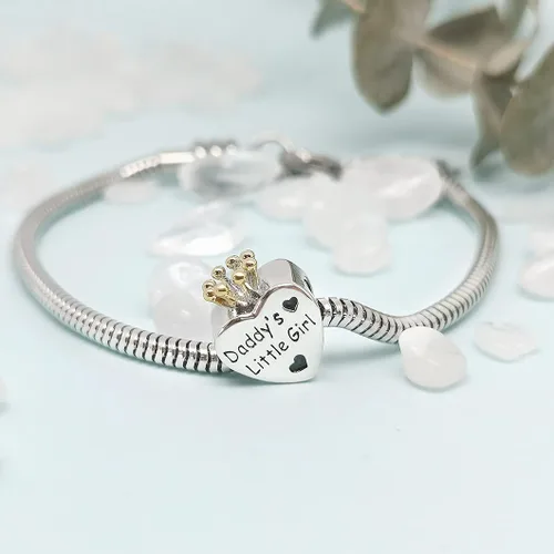Miniatura 4 de YSAHan Nana Sister Daddy's Little Girl Family Charm corona de cristal dorado para pulsera de cadena de serpiente